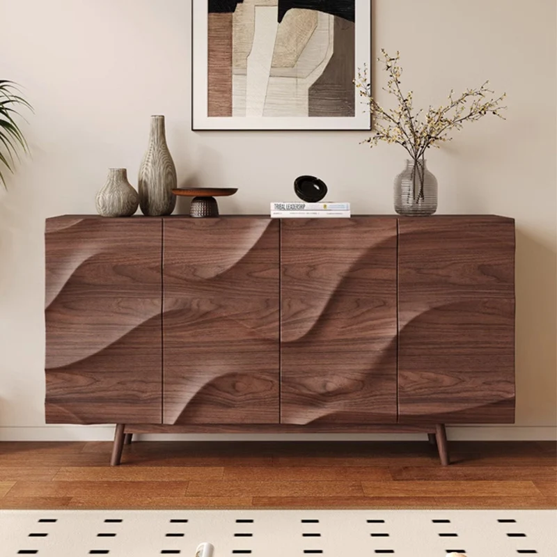Modern Minimalist Rectangular Plywood Ash Wood Console Table 4-Tier For Entryways
