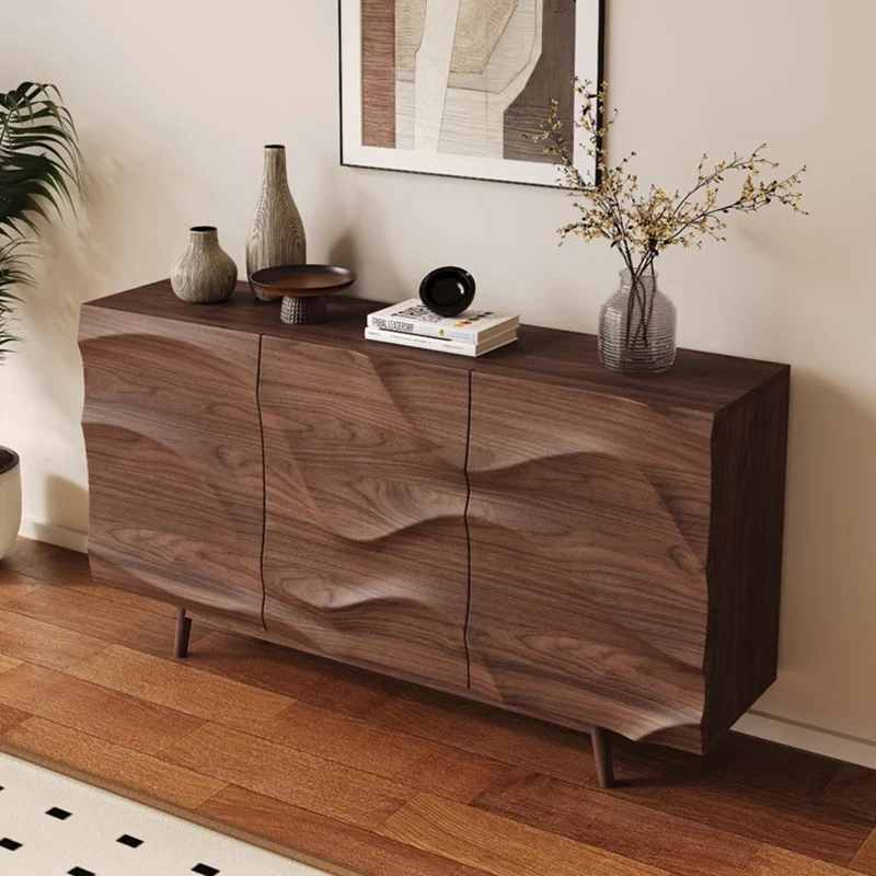 Modern Minimalist Rectangular Plywood Ash Wood Console Table 4-Tier For Entryways