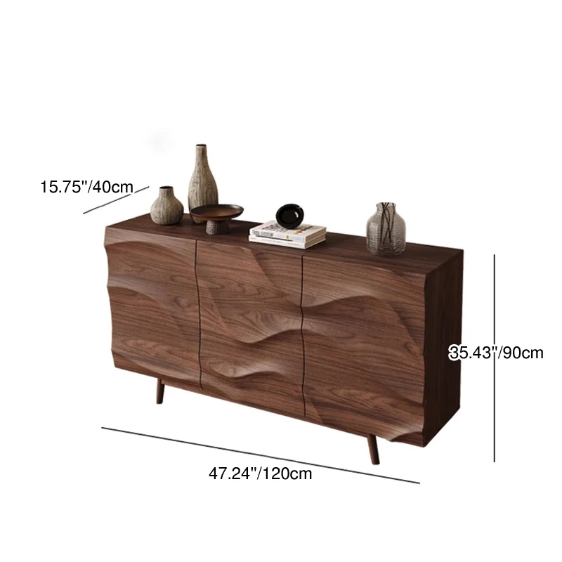 Modern Minimalist Rectangular Plywood Ash Wood Console Table 4-Tier For Entryways