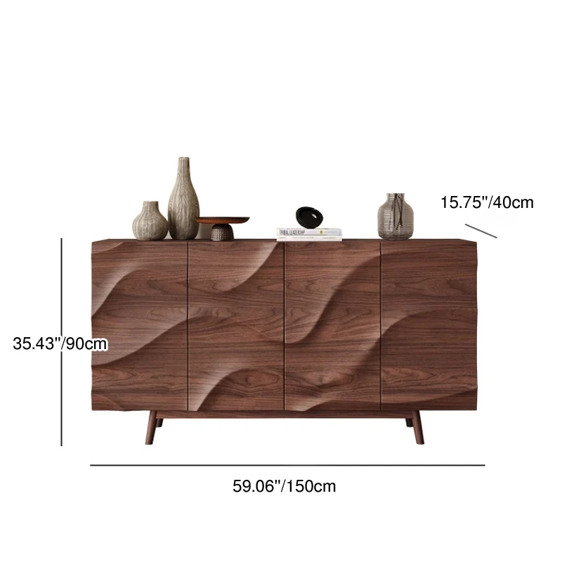 Modern Minimalist Rectangular Plywood Ash Wood Console Table 4-Tier For Entryways