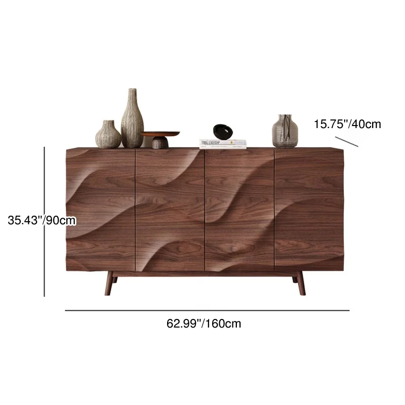 Modern Minimalist Rectangular Plywood Ash Wood Console Table 4-Tier For Entryways