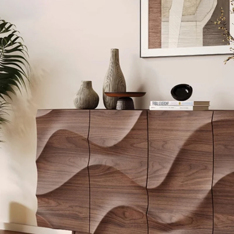 Modern Minimalist Rectangular Plywood Ash Wood Console Table 4-Tier For Entryways