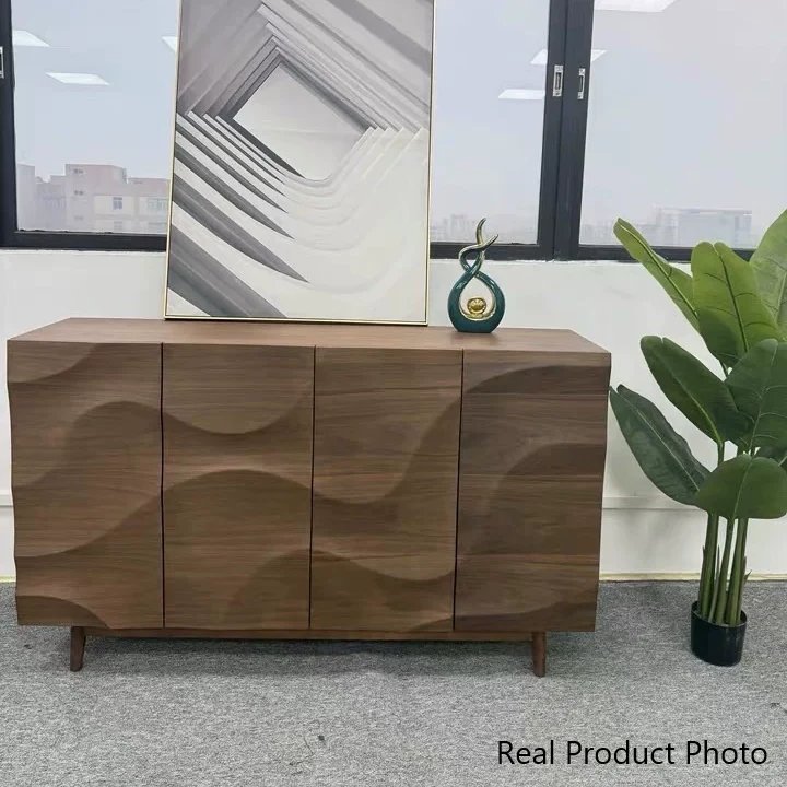 Modern Minimalist Rectangular Plywood Ash Wood Console Table 4-Tier For Entryways