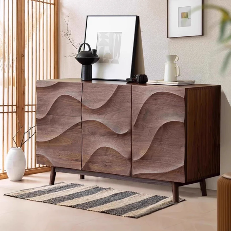 Modern Minimalist Rectangular Plywood Ash Wood Console Table 4-Tier For Entryways