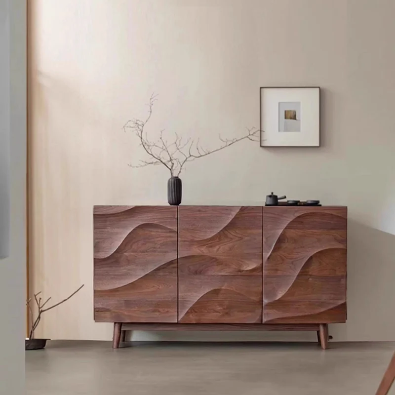 Modern Minimalist Rectangular Plywood Ash Wood Console Table 4-Tier For Entryways