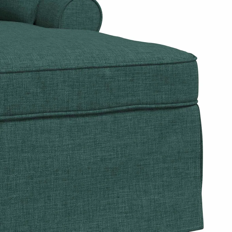 Chaise Lounge com Saia 3 unid. Verde Escuro tecido