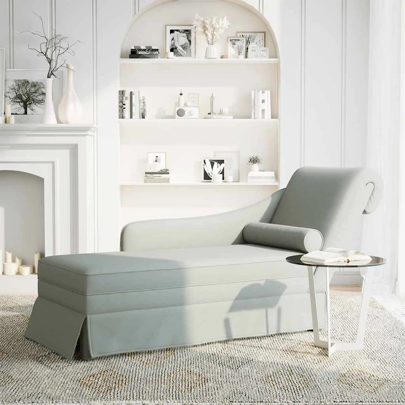 Chaise lounge c/ reforço/apoio de braços direito veludo