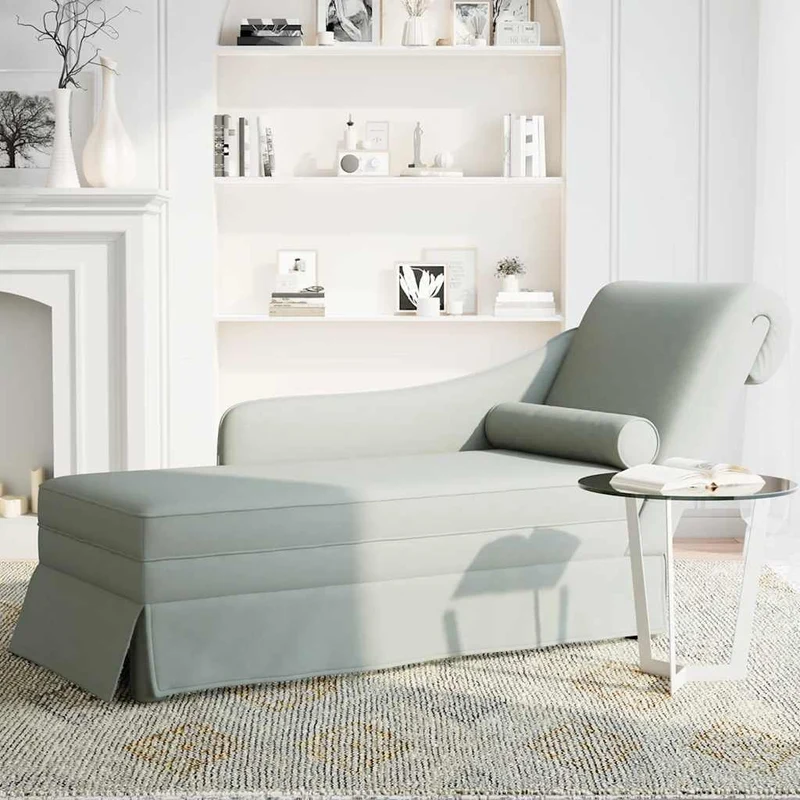 Chaise lounge c/ reforço/apoio de braços direito veludo