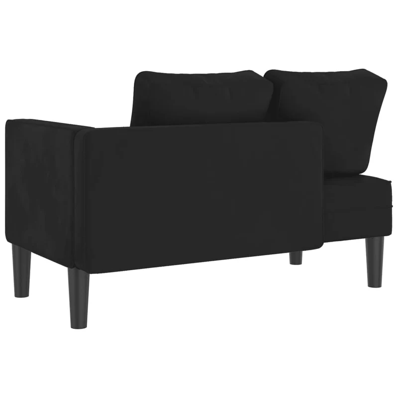 Chaise lounge com almofadões veludo preto