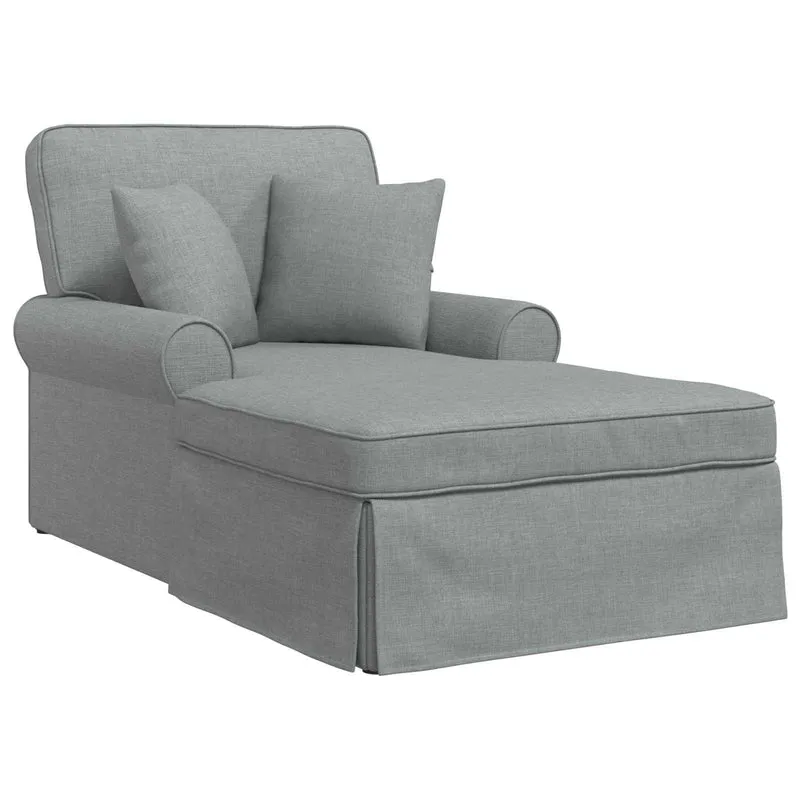 Chaise Lounge com Saia 3 unid. Cinzento-claro tecido
