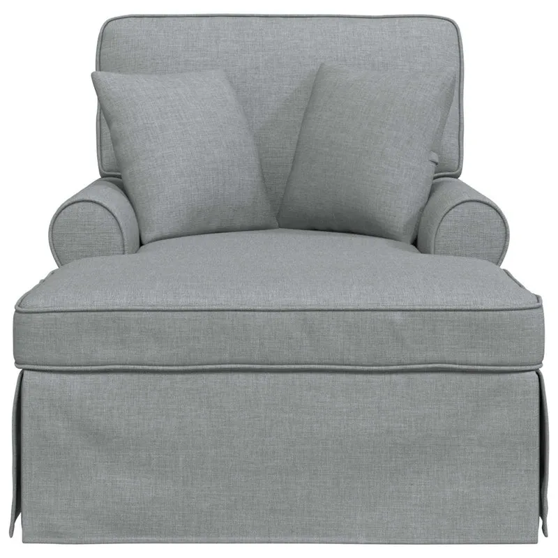 Chaise Lounge com Saia 3 unid. Cinzento-claro tecido