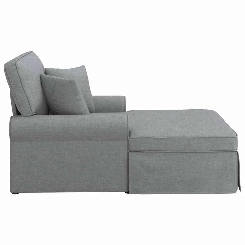 Chaise Lounge com Saia 3 unid. Cinzento-claro tecido