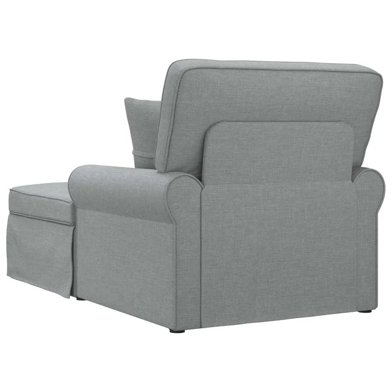 Chaise Lounge com Saia 3 unid. Cinzento-claro tecido