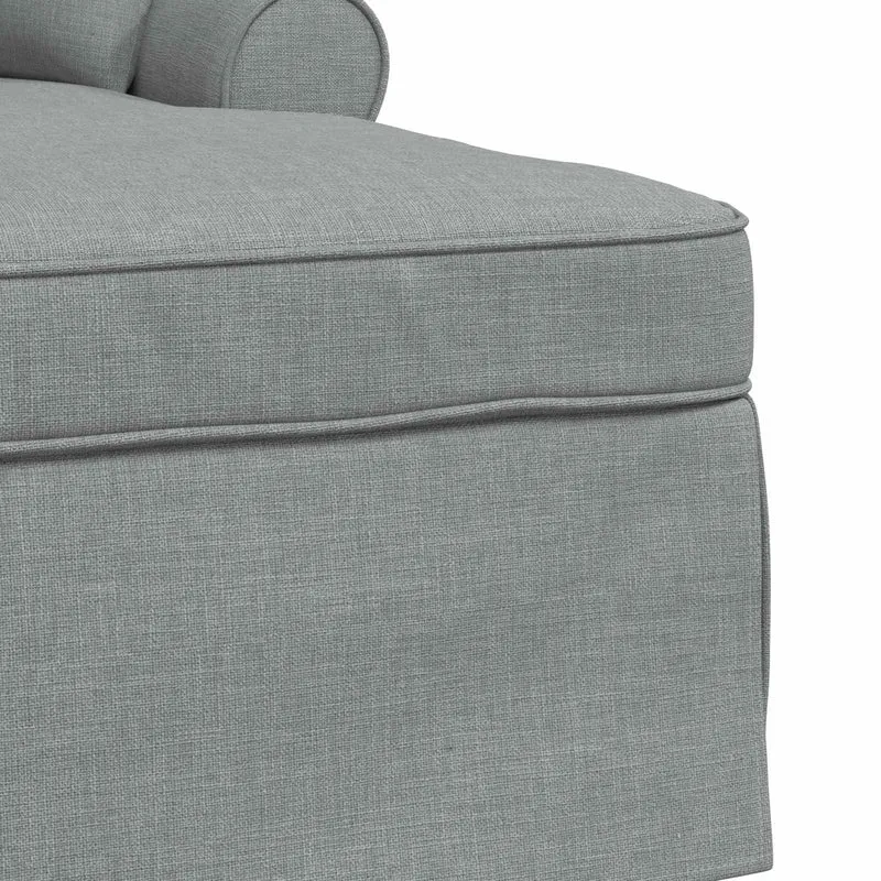 Chaise Lounge com Saia 3 unid. Cinzento-claro tecido