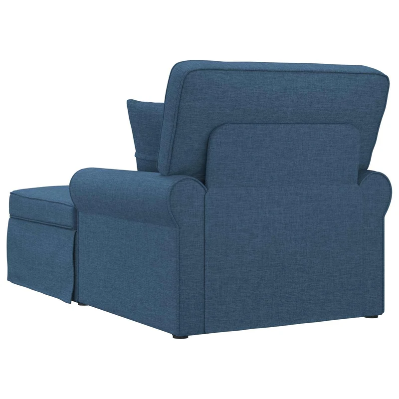 Chaise Lounge com Saia 3 unid. Azul tecido 91 x 157 x 91 cm