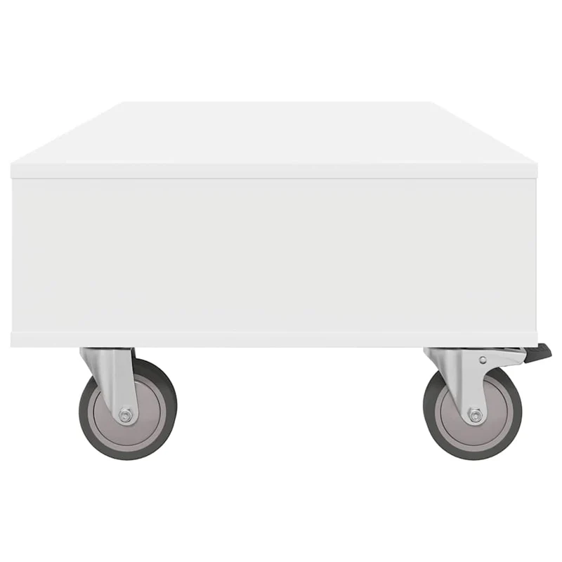 Mesa Lateral com Rodas Branco 90 x 50 x 30 cm