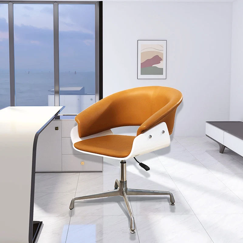 Modern Minimalist Square Faux Leather Microfiber Leather Top Grain Leather Contact Surface Liftable Desk Chair Backrest Armrest For Home Office