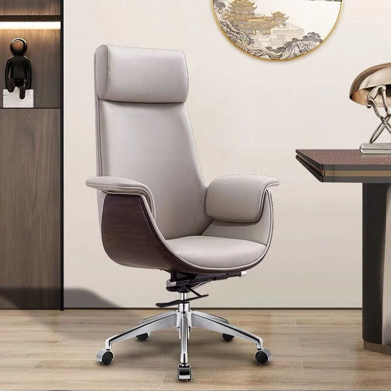 Modern Simplicity Microfiber Leather Board Aluminum Alloy Sponge Rectangular Wood Grain Desk Chair Backrest Adjustable For Home Office