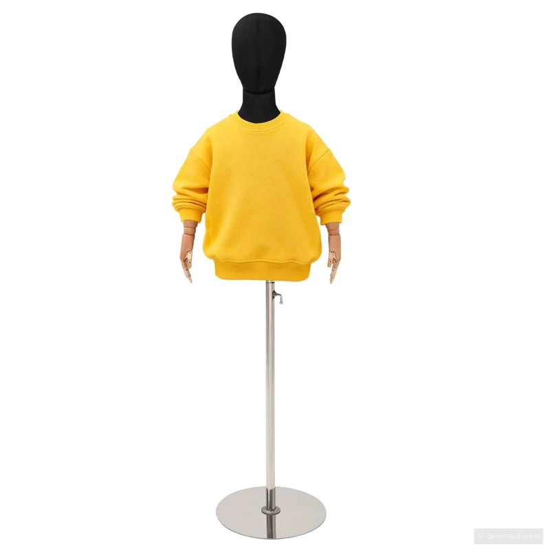 Mannequin Ajustável de 120-150 cm com Base Unisexo PP Preto