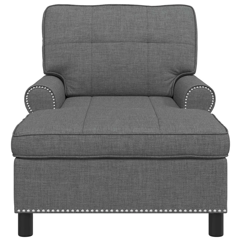 Chaise Lounge Cinzento Escuro tecido 91 x 157 x 91 cm