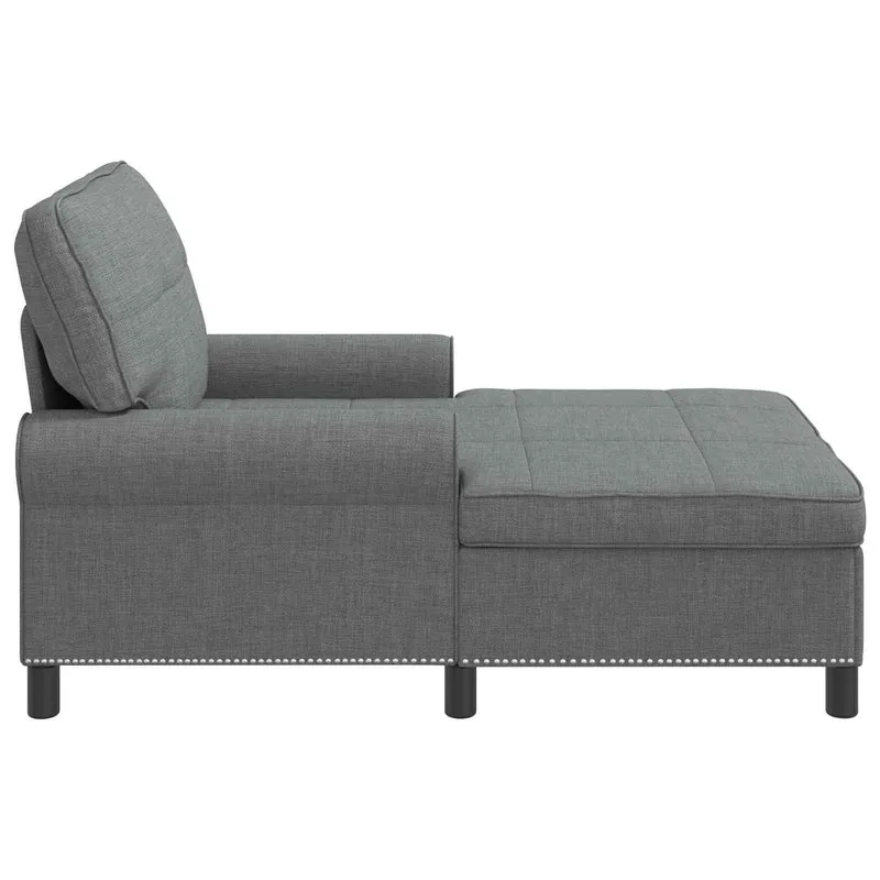 Chaise Lounge Cinzento Escuro tecido 91 x 157 x 91 cm