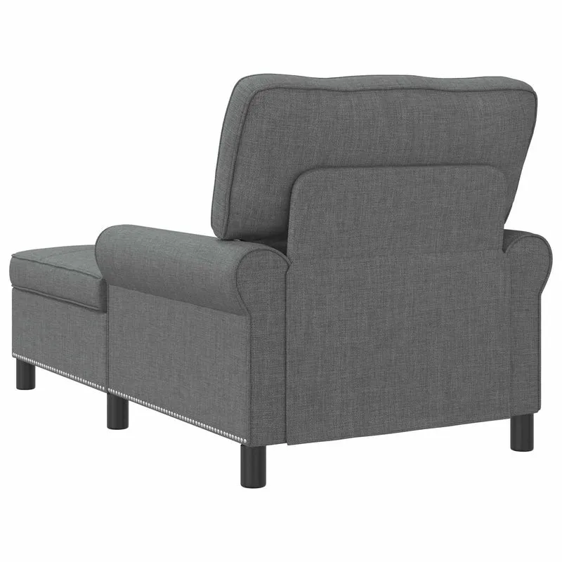 Chaise Lounge Cinzento Escuro tecido 91 x 157 x 91 cm