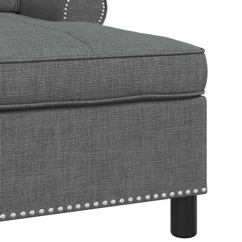 Chaise Lounge Cinzento Escuro tecido 91 x 157 x 91 cm