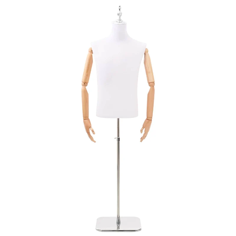 Mannequin Ajustável de 170-218 cm com Base Masculino PP Branco