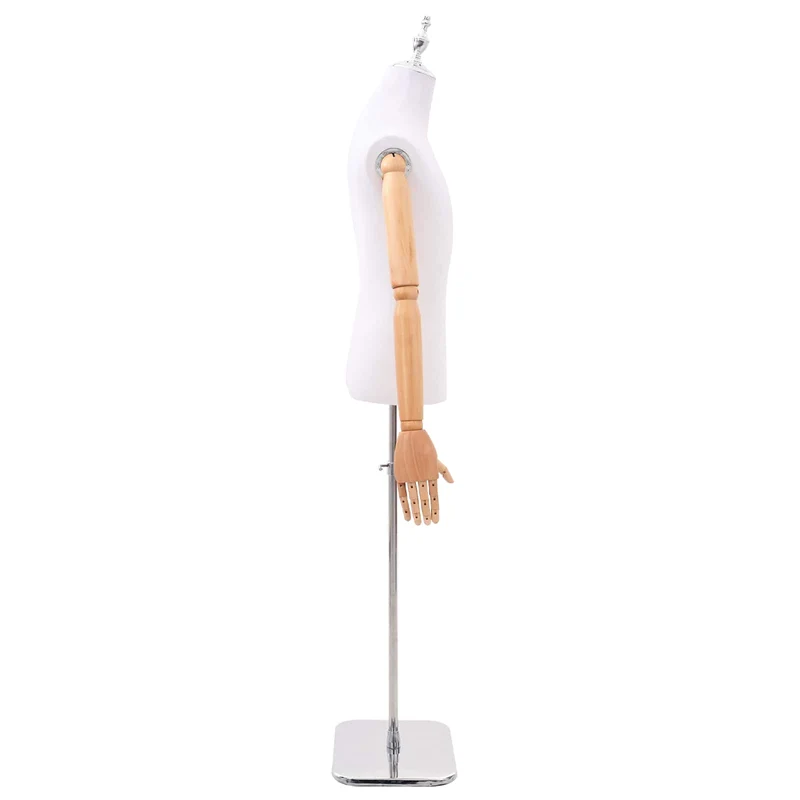 Mannequin Ajustável de 170-218 cm com Base Masculino PP Branco