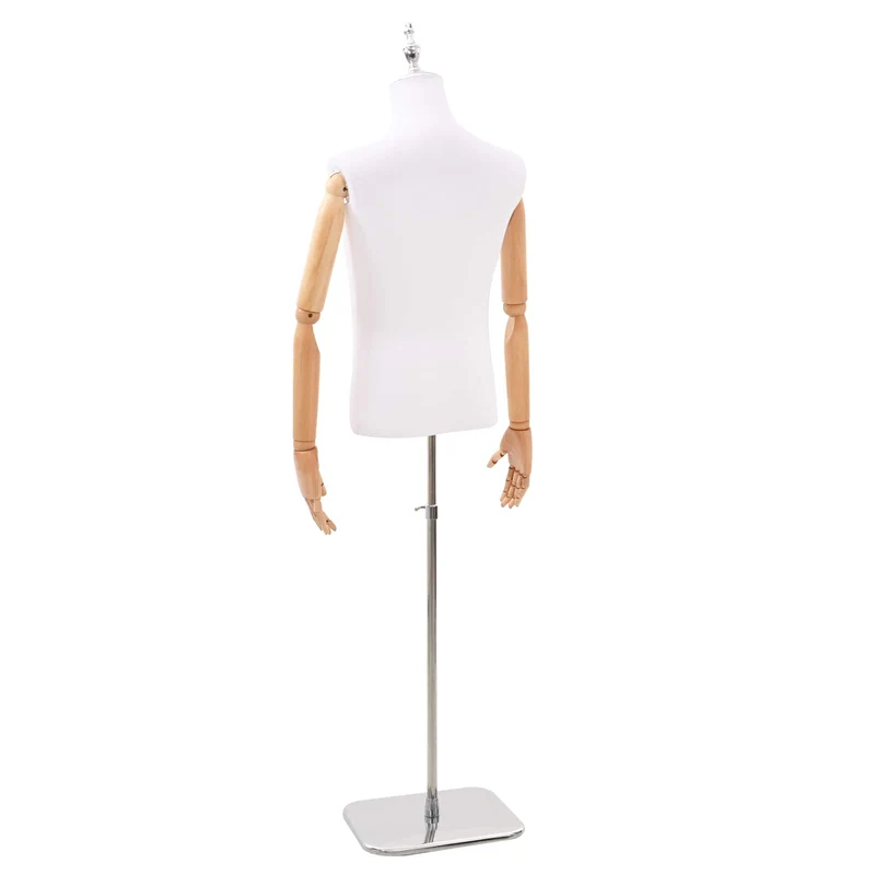 Mannequin Ajustável de 170-218 cm com Base Masculino PP Branco