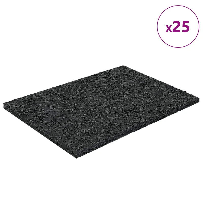 Tapete de Pátio em Granulado de Borracha Preto 6 x 9 x 0,3 cm