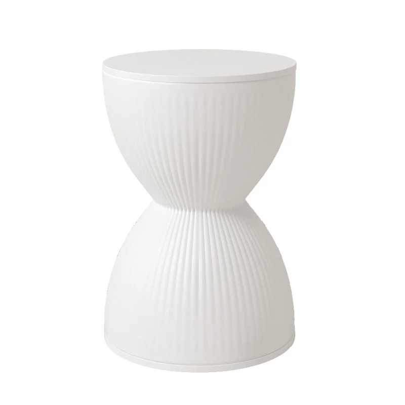 Modern Simplicity Hourglass Shape Stripe Round Plastic Chair For Living Room