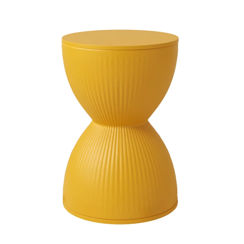 Modern Simplicity Hourglass Shape Stripe Round Plastic Chair For Living Room