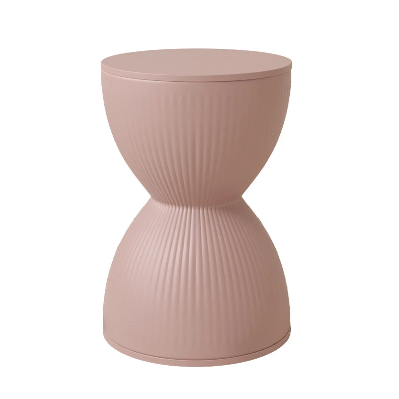 Modern Simplicity Hourglass Shape Stripe Round Plastic Chair For Living Room