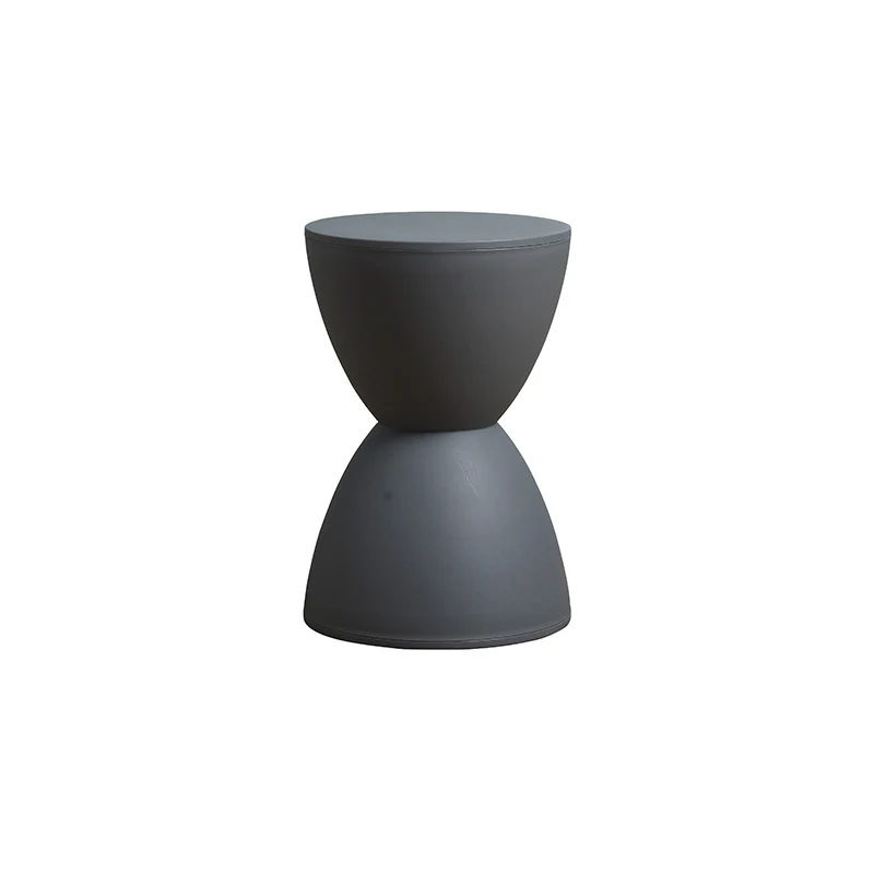 Contemporary Scandinavian Round Cone Hourglass Plastic Chair Backless For Living Room