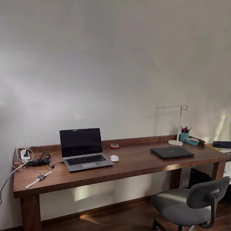 Traditional Rustic Rectangular Wood Desks Two Legs For Home Office