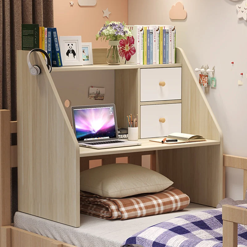 Modern Minimalist Rectangle MDF Desk 1-Shelf For Home Office