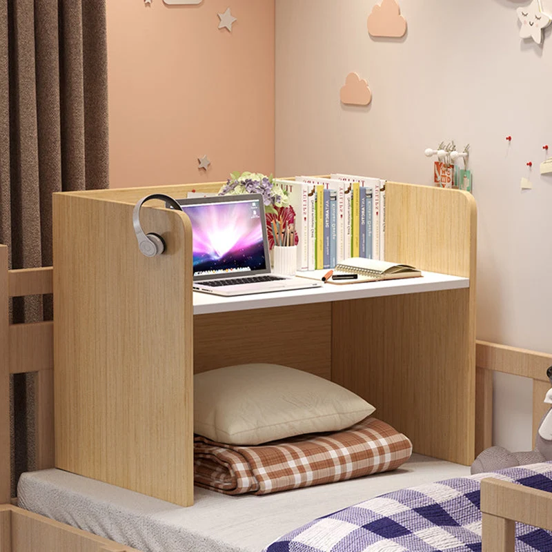 Modern Minimalist Rectangle MDF Desk 1-Shelf For Home Office