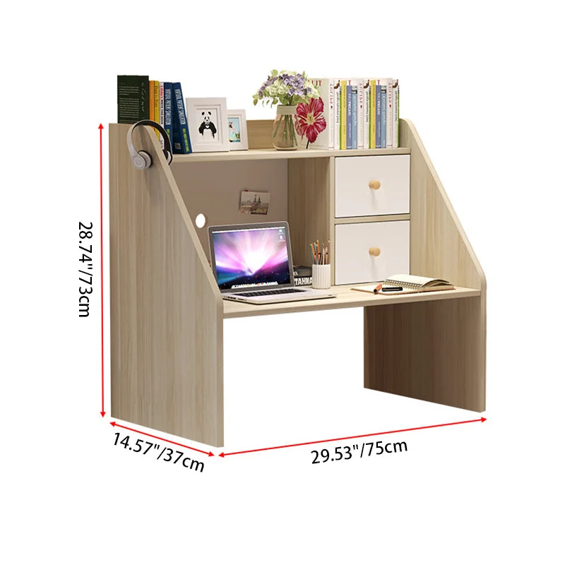 Modern Minimalist Rectangle MDF Desk 1-Shelf For Home Office