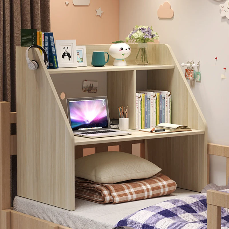 Modern Minimalist Rectangle MDF Desk 1-Shelf For Home Office