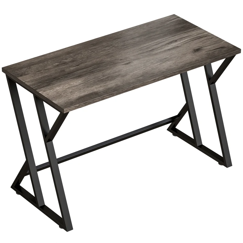 Mesa para Computador 120 cm Escrivaninha Industrial com Estrutura Metálica em Z Mesa de Trabalho para Escritório Cinza Envelhecido