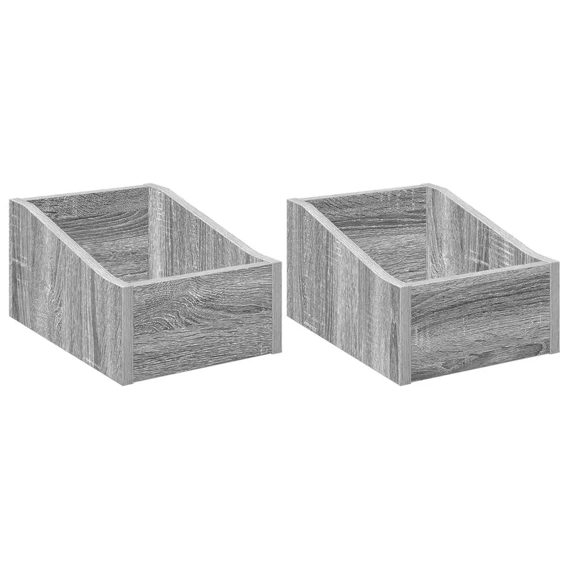 Caixa de Discos LP 2 unid. Sonoma cinzento 23 x 33 x 16 cm