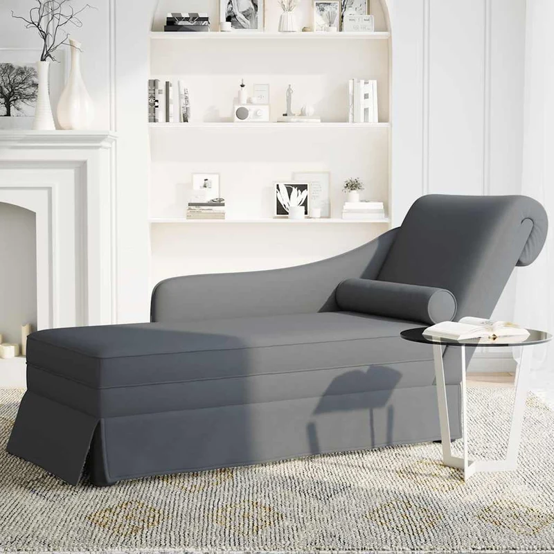 Chaise lounge c/ reforço/apoio de braços direito veludo