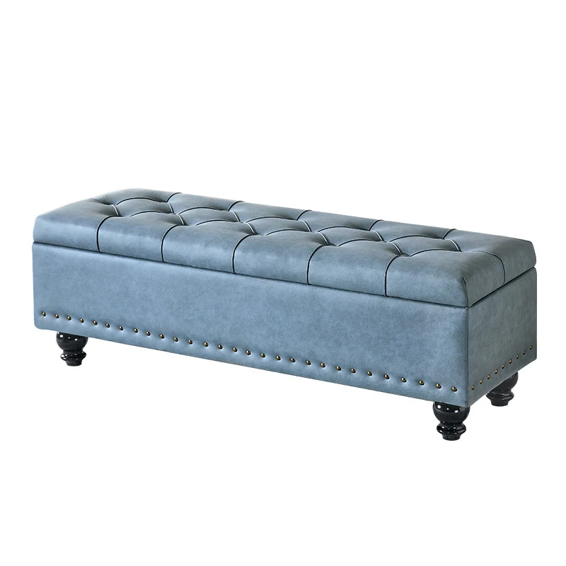 Contemporary Scandinavian Fabric Wood Rectangular Storage Bench Backless For Entryway