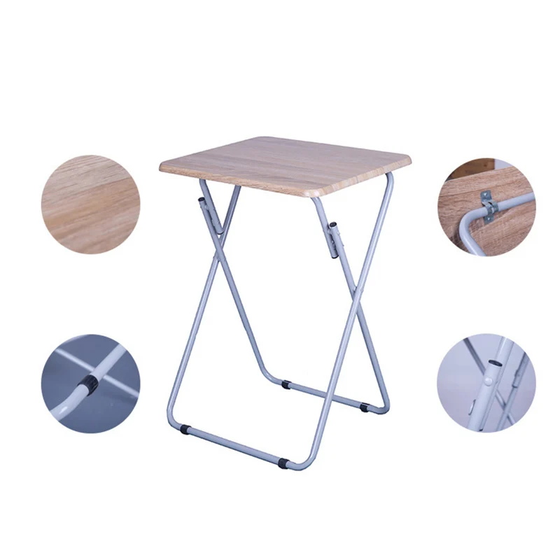 Modern Simplicity MDF Steel Square Foldable Desks 1-Tray For Study
