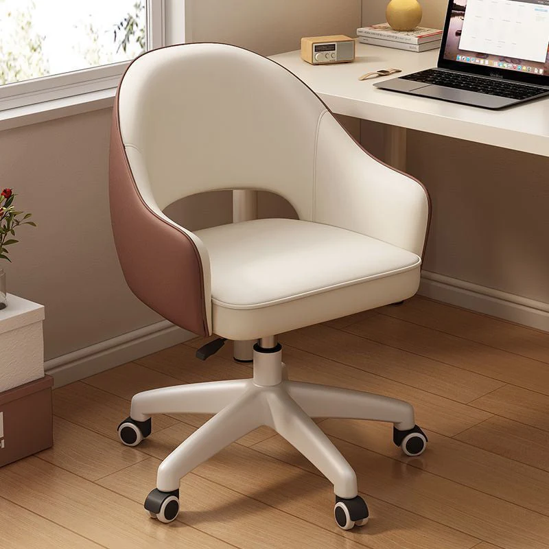 Modern Simplicity Curved PU Leather Nylon Desk Chair Backrest Armrest For Home Office
