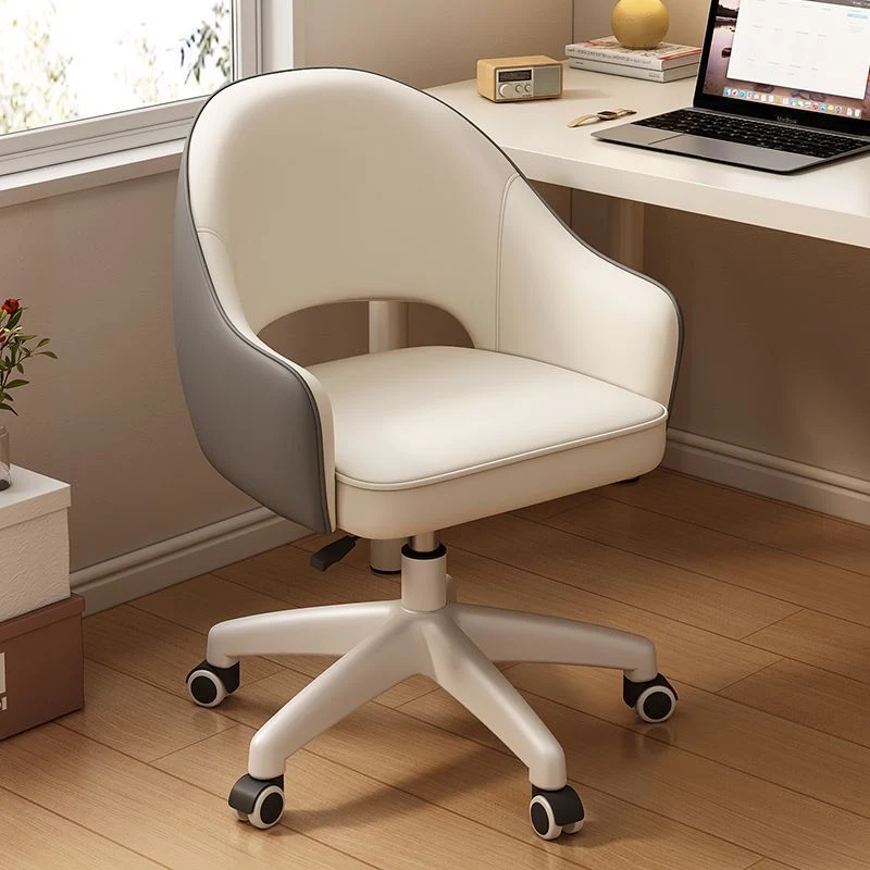 Modern Simplicity Curved PU Leather Nylon Desk Chair Backrest Armrest For Home Office