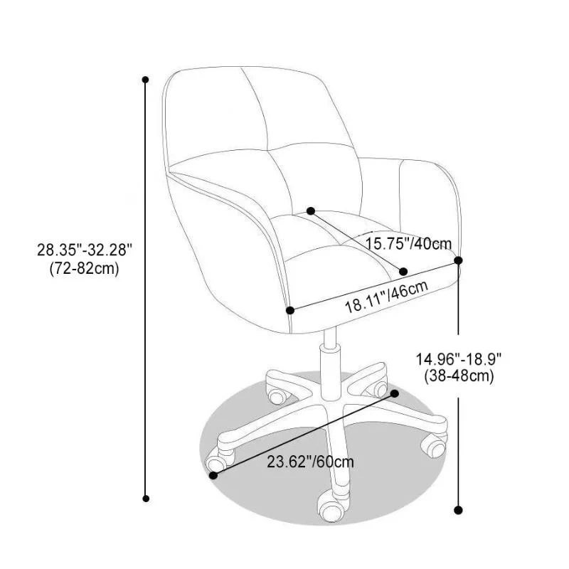 Modern Simplicity Rectangular Curved Velvet Nylon Desk Chair Backrest Armrest For Home Office