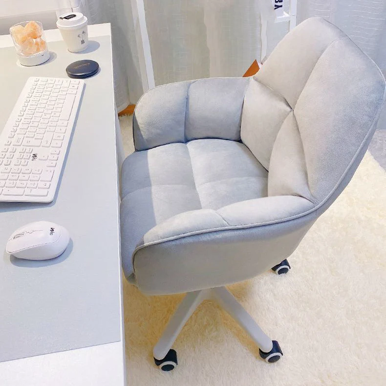 Modern Simplicity Rectangular Curved Velvet Nylon Desk Chair Backrest Armrest For Home Office