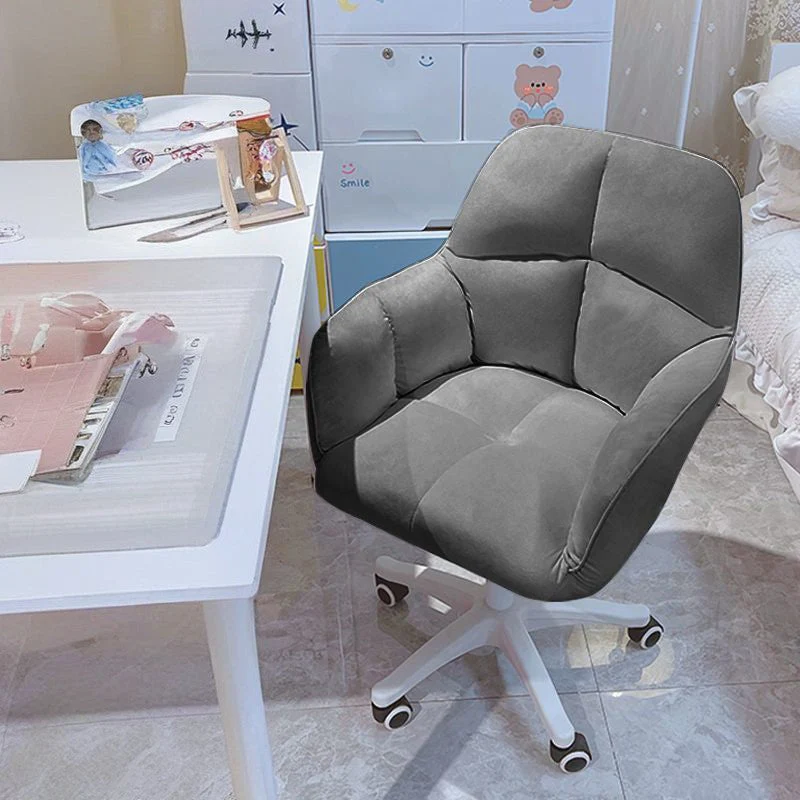 Modern Simplicity Rectangular Curved Velvet Nylon Desk Chair Backrest Armrest For Home Office
